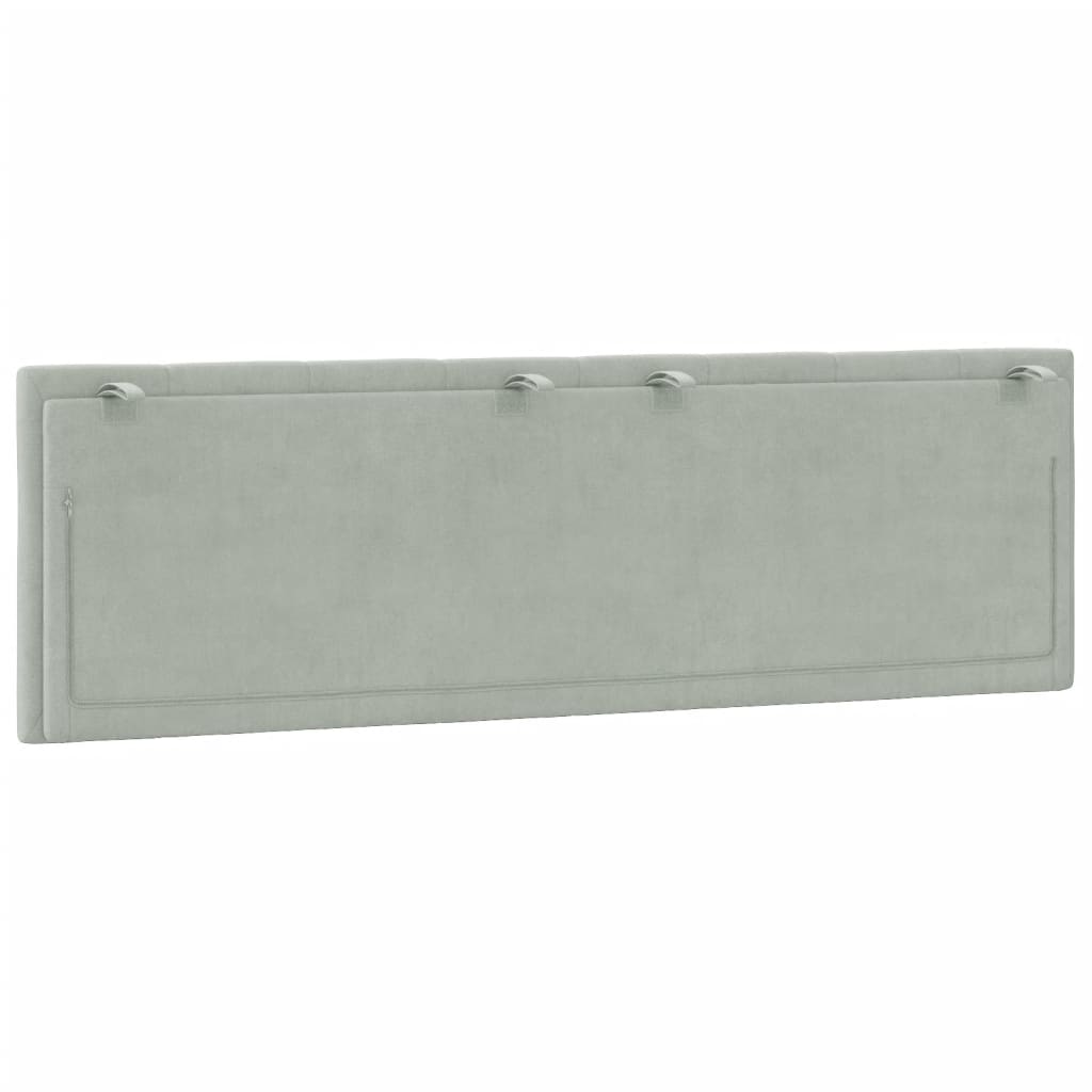 Kopfteil-Kissen "Hanko" Hellgrau 152 cm Samt