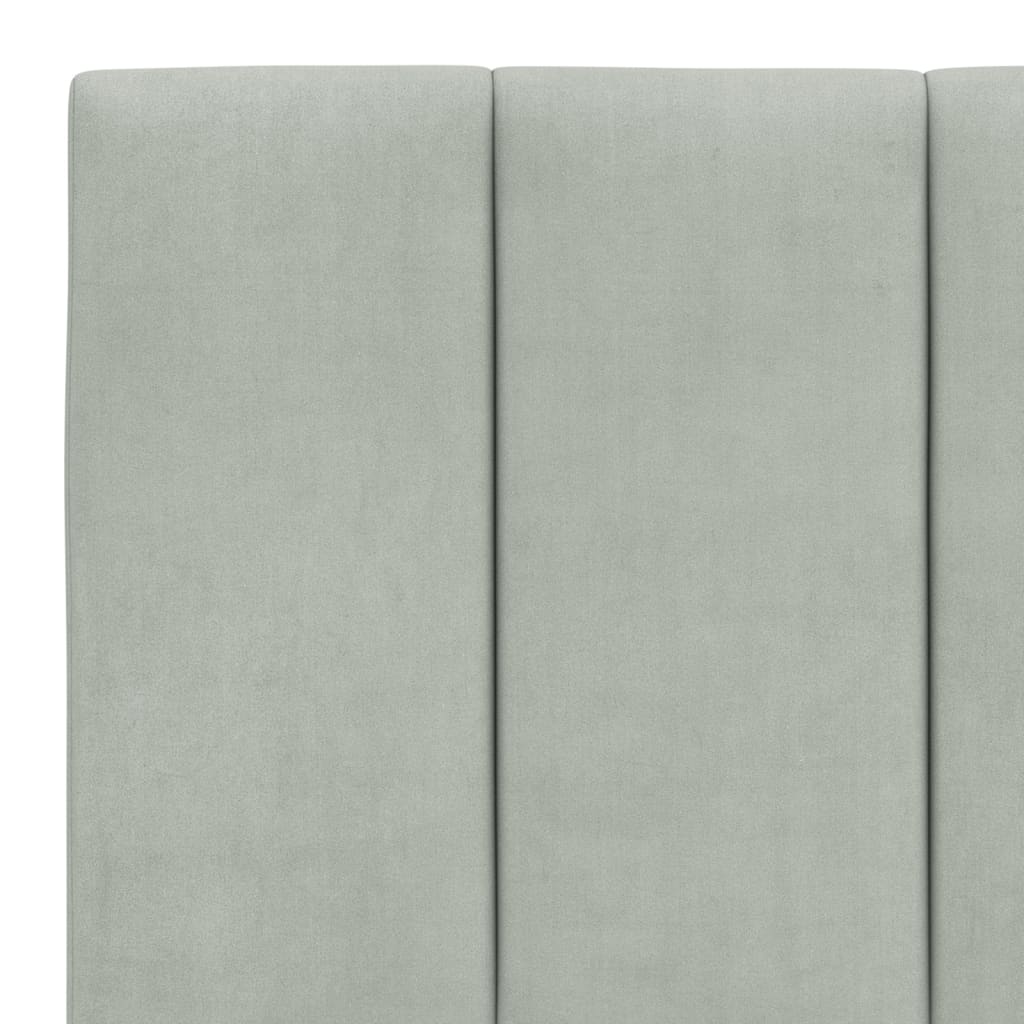 Kopfteil-Kissen "Hanko" Hellgrau 152 cm Samt
