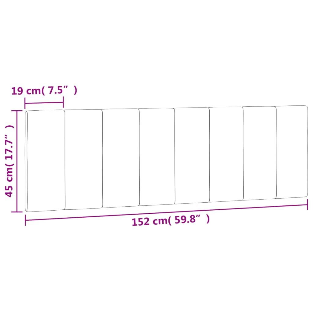 Kopfteil-Kissen "Hanko" Hellgrau 152 cm Samt