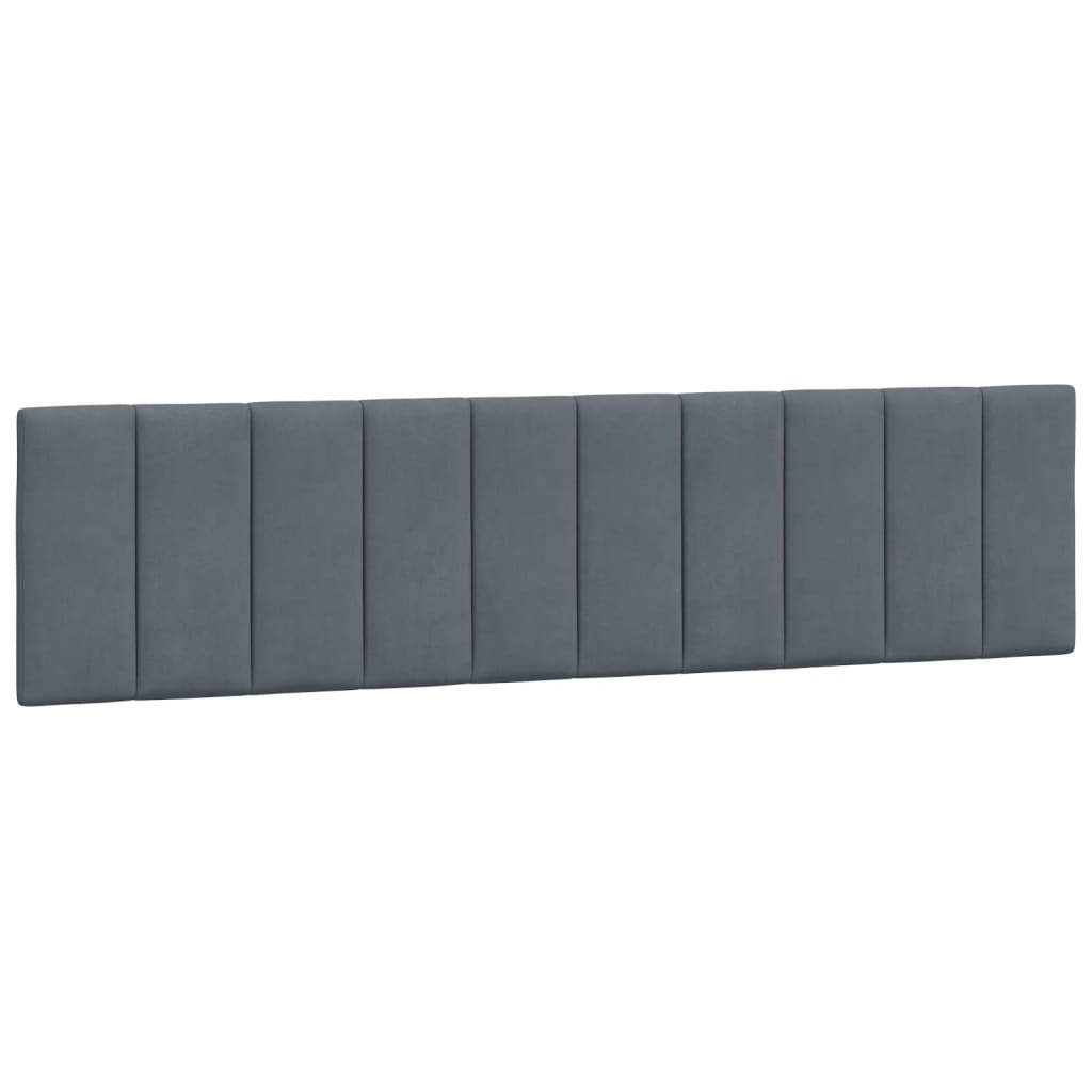 Kopfteil-Kissen "Hanko" Dunkelgrau 193 cm Samt
