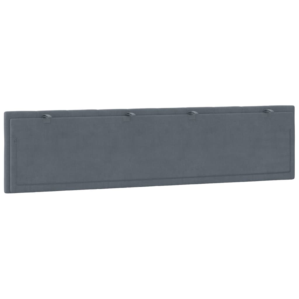 Kopfteil-Kissen "Hanko" Dunkelgrau 193 cm Samt