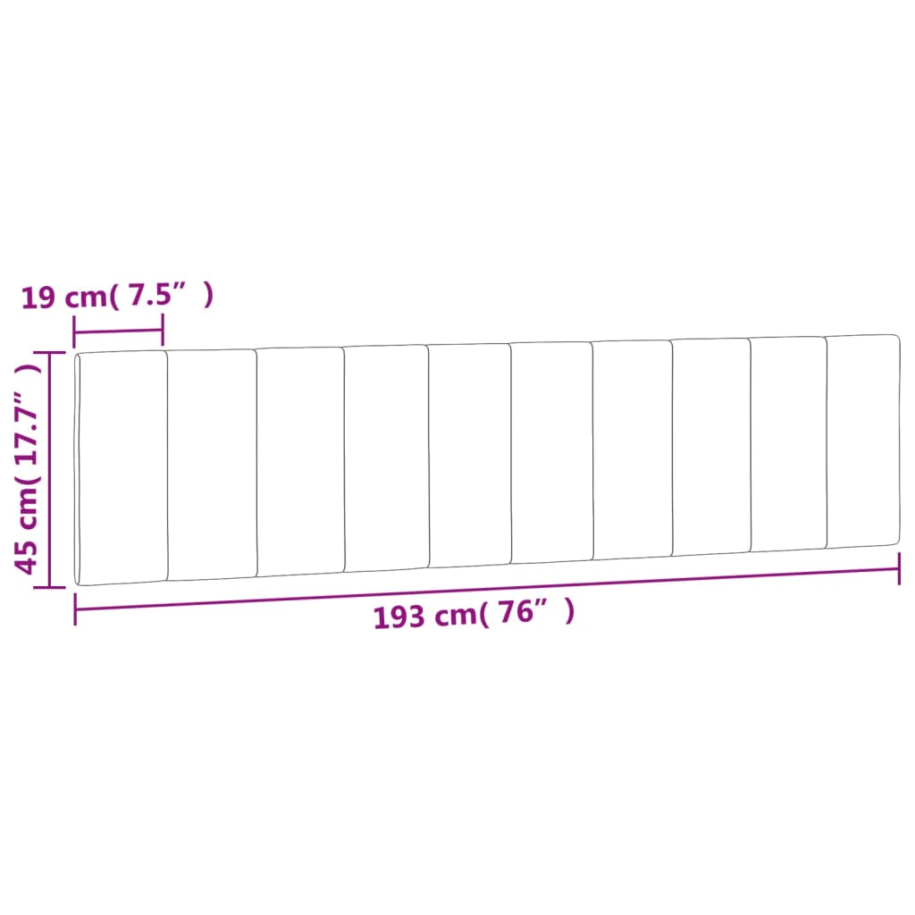 Kopfteil-Kissen "Hanko" Dunkelgrau 193 cm Samt