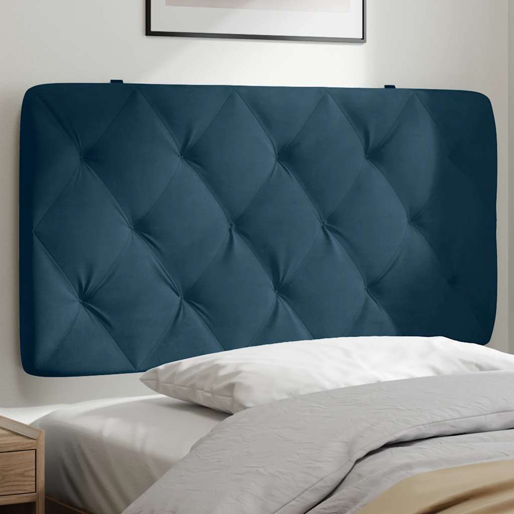 Kopfteil-Kissen Blau 100 cm Samt