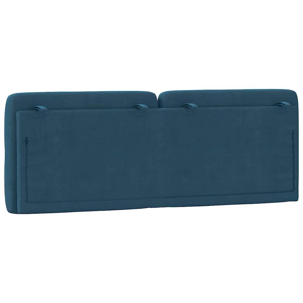 Kopfteil-Kissen Blau 120 cm Samt