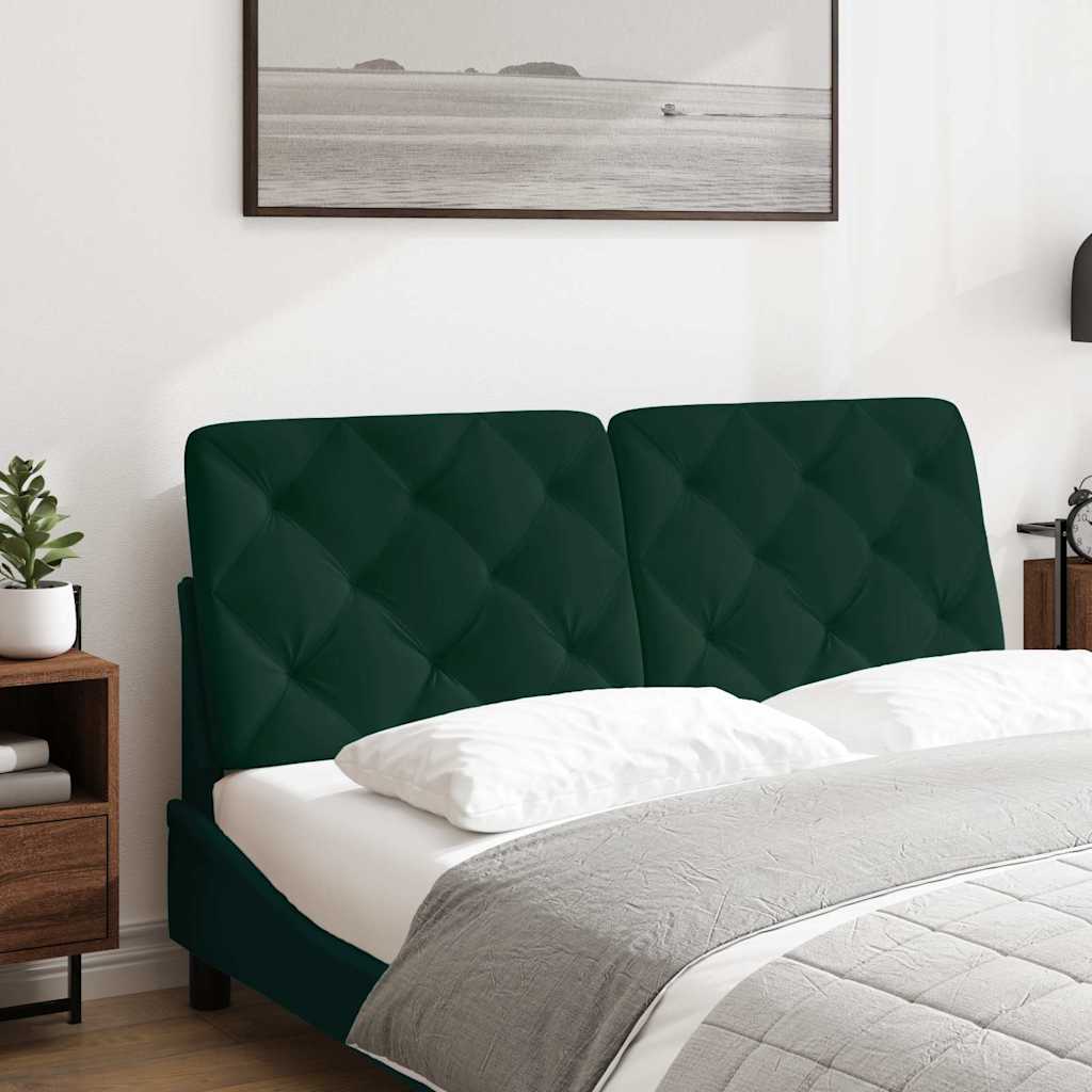 Kopfteil-Kissen Dunkelgrün 140 cm Samt