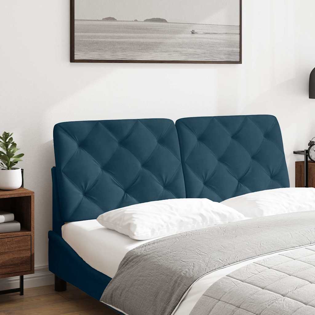 Kopfteil-Kissen Blau 140 cm Samt