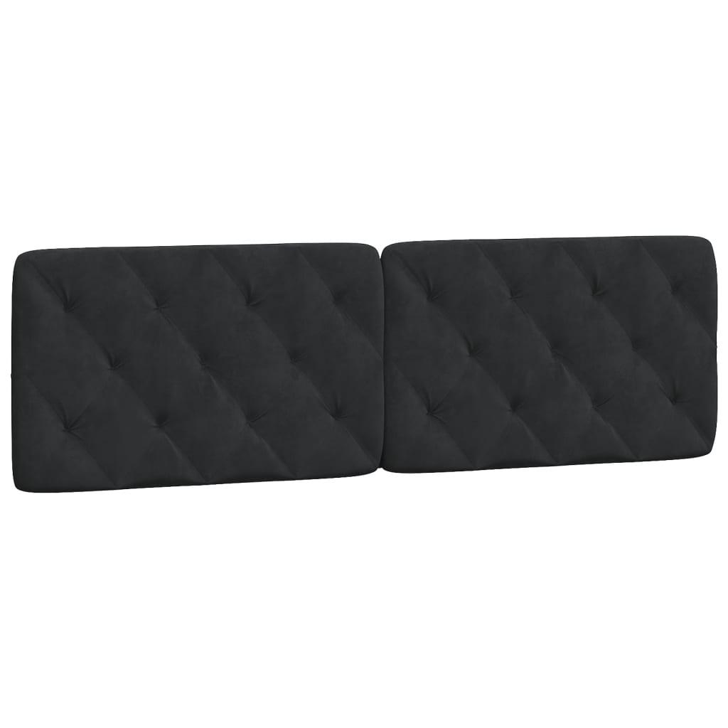 Kopfteil-Kissen Schwarz 160 cm Samt