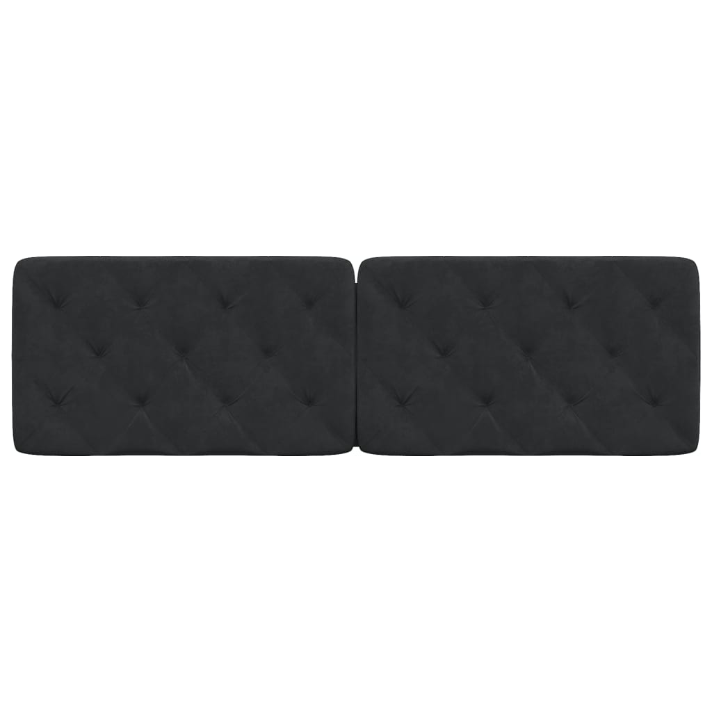 Kopfteil-Kissen Schwarz 160 cm Samt