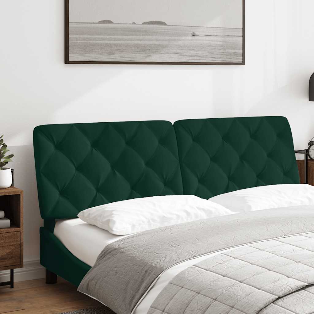 Kopfteil-Kissen Dunkelgrün 160 cm Samt