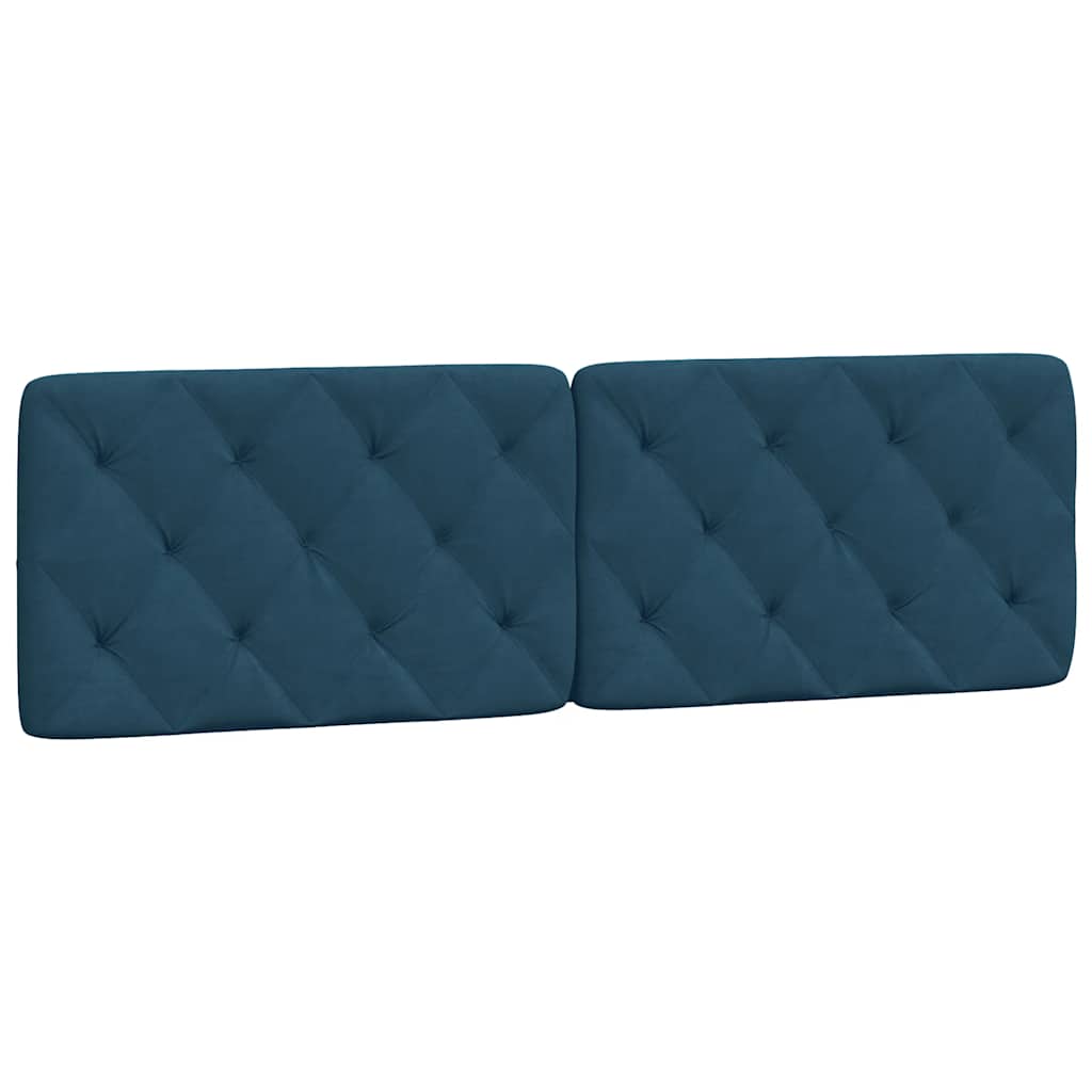 Kopfteil-Kissen Blau 160 cm Samt