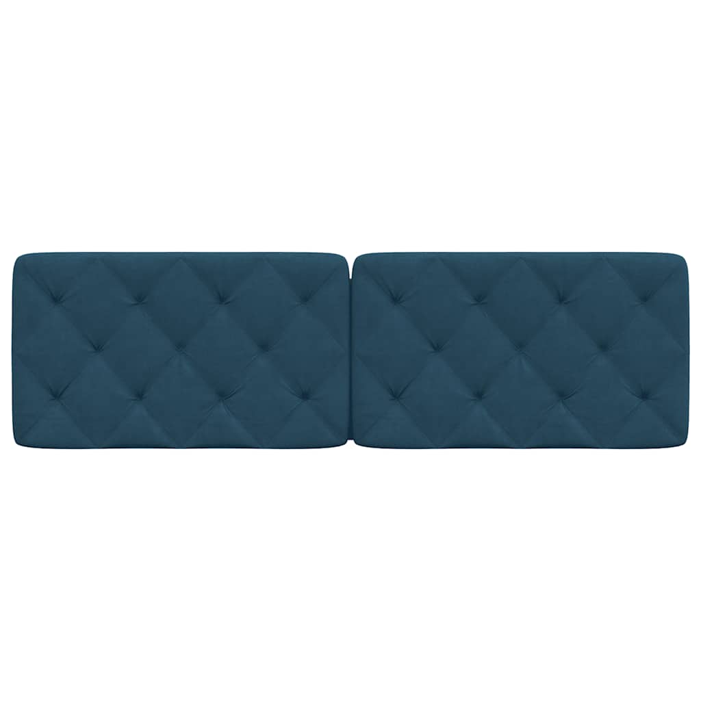 Kopfteil-Kissen Blau 160 cm Samt