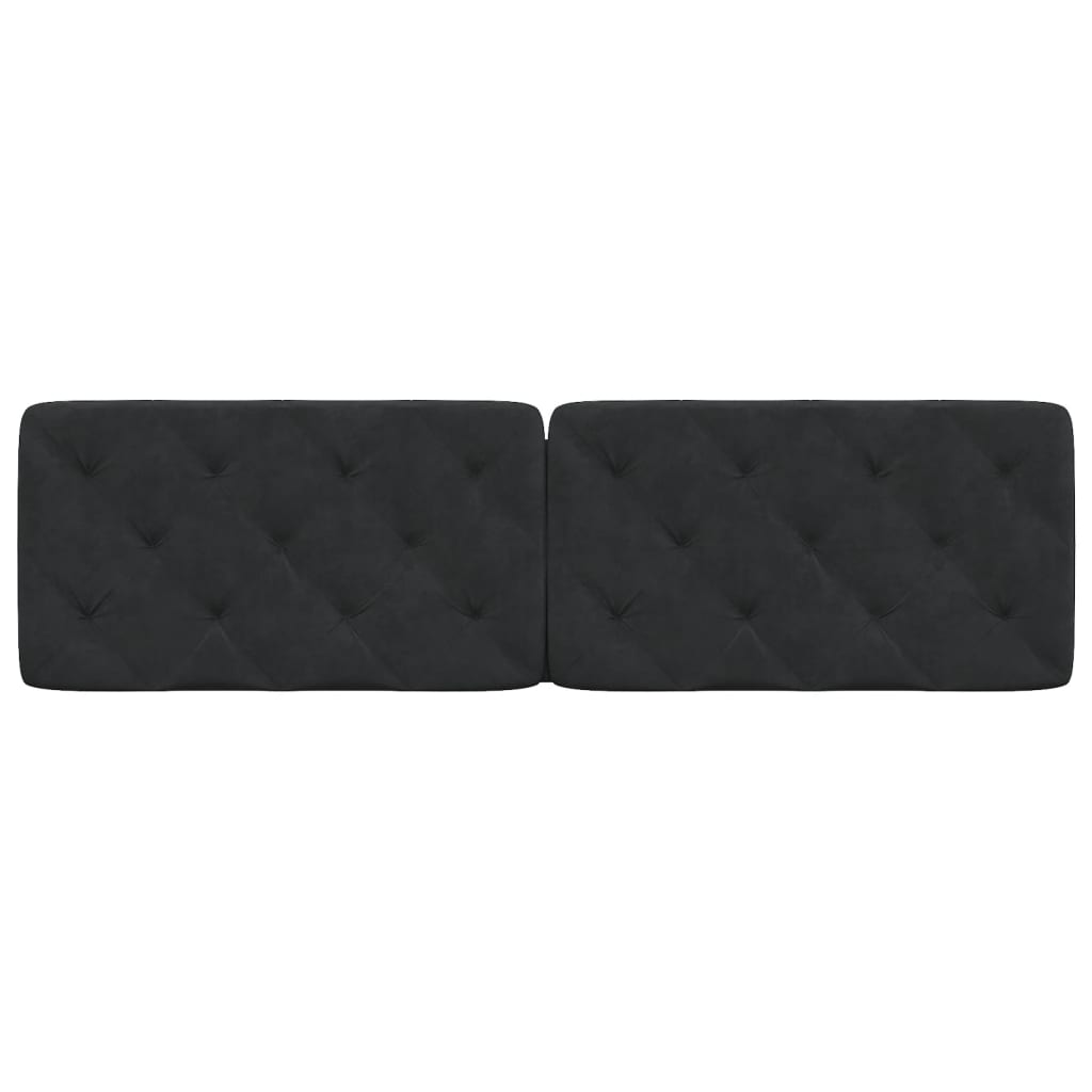Kopfteil-Kissen Schwarz 180 cm Samt