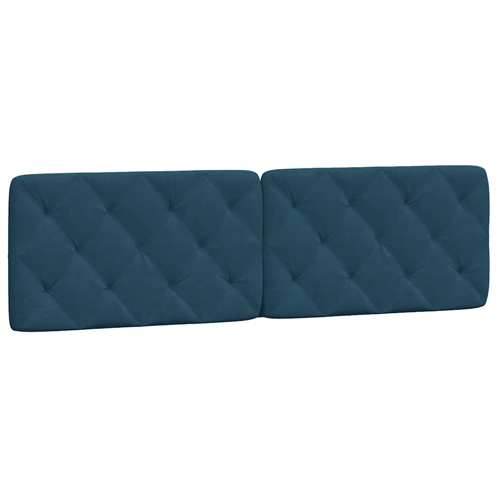 Kopfteil-Kissen Blau 180 cm Samt