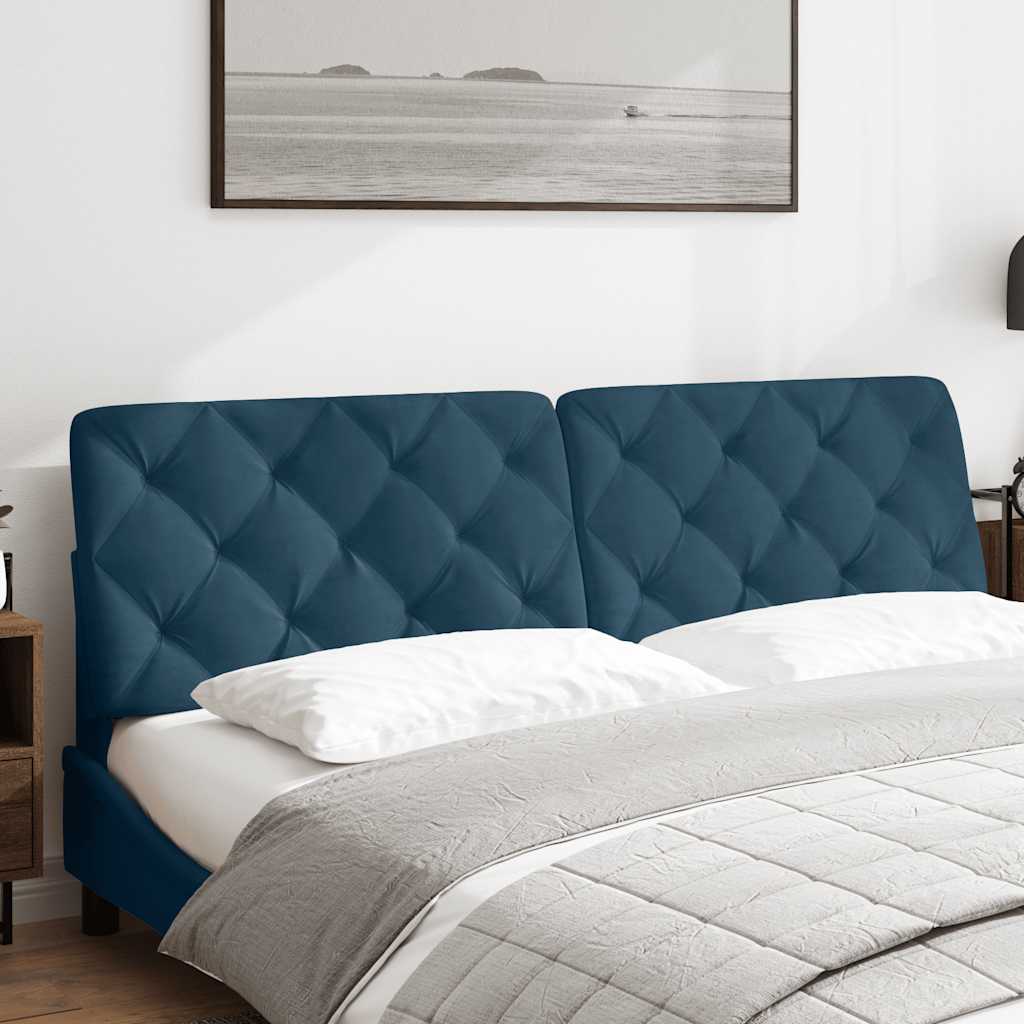 Kopfteil-Kissen Blau 180 cm Samt