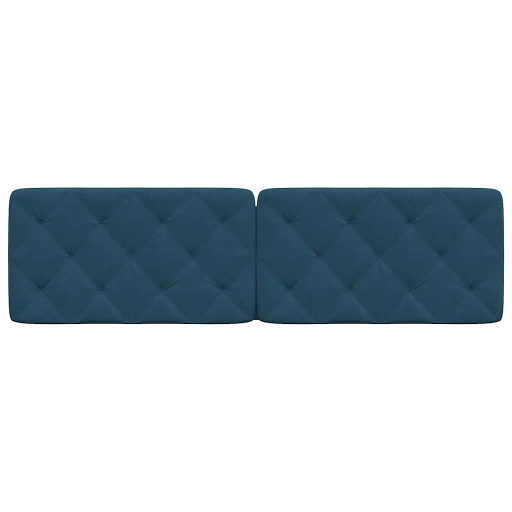 Kopfteil-Kissen Blau 180 cm Samt