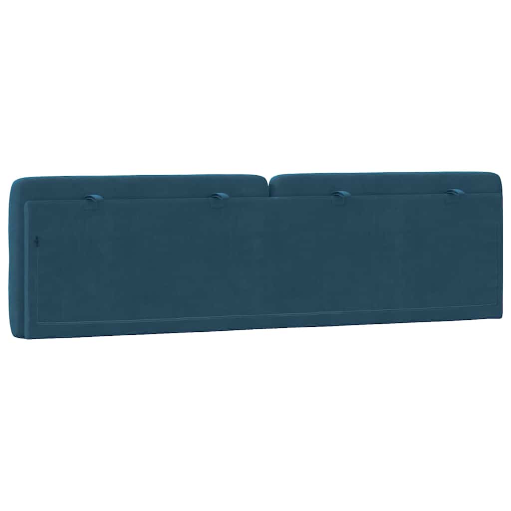 Kopfteil-Kissen Blau 180 cm Samt