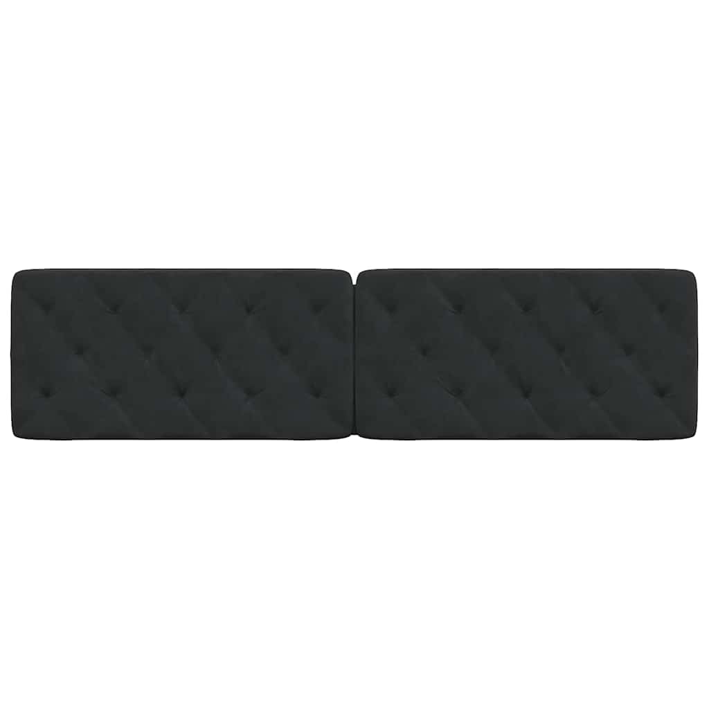 Kopfteil-Kissen Schwarz 200 cm Samt