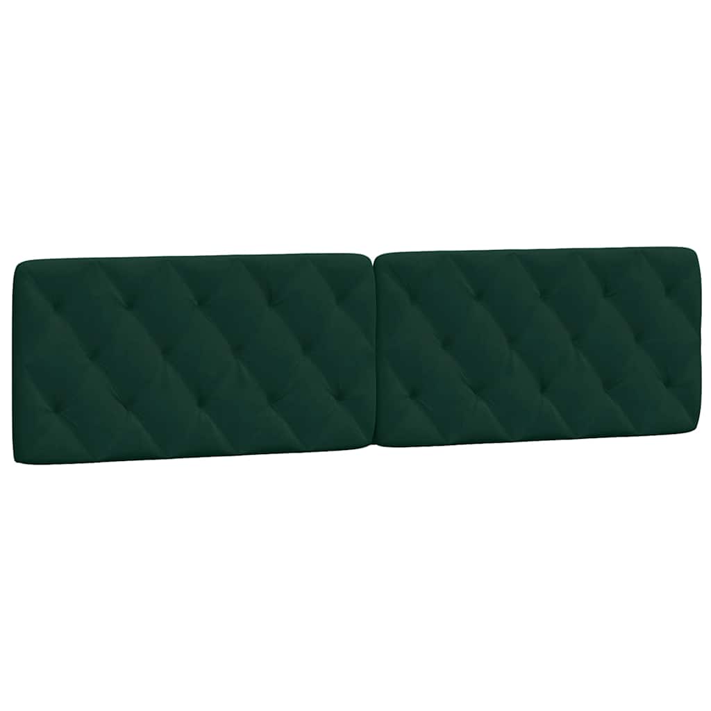 Kopfteil-Kissen Dunkelgrün 200 cm Samt