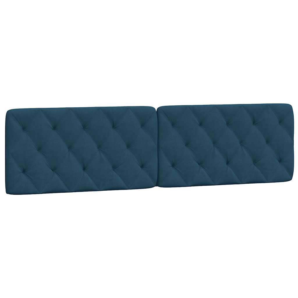 Kopfteil-Kissen Blau 200 cm Samt