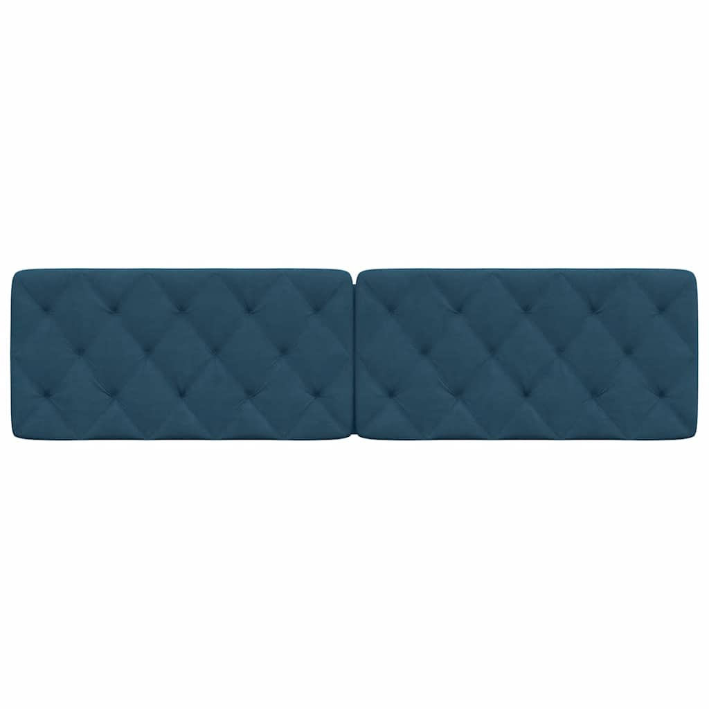 Kopfteil-Kissen Blau 200 cm Samt