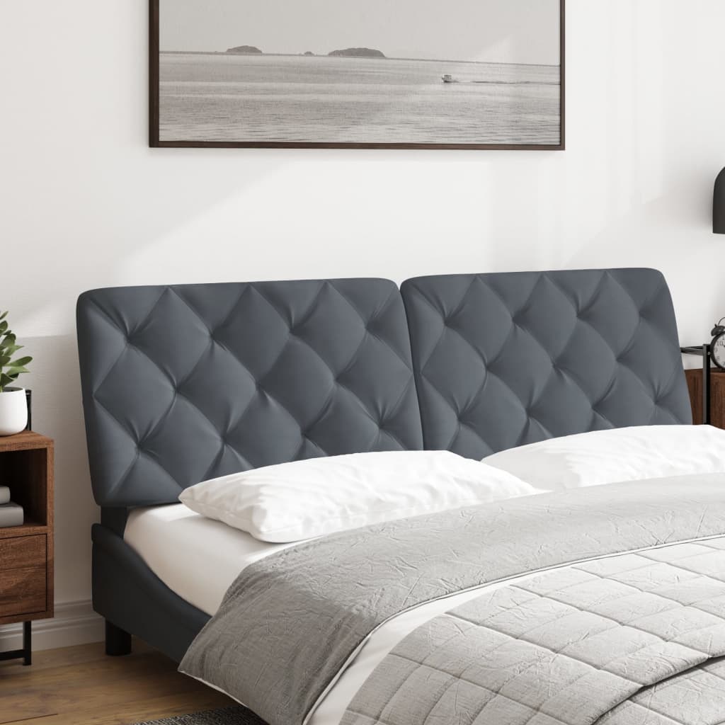 Kopfteil-Kissen Dunkelgrau 152 cm Samt