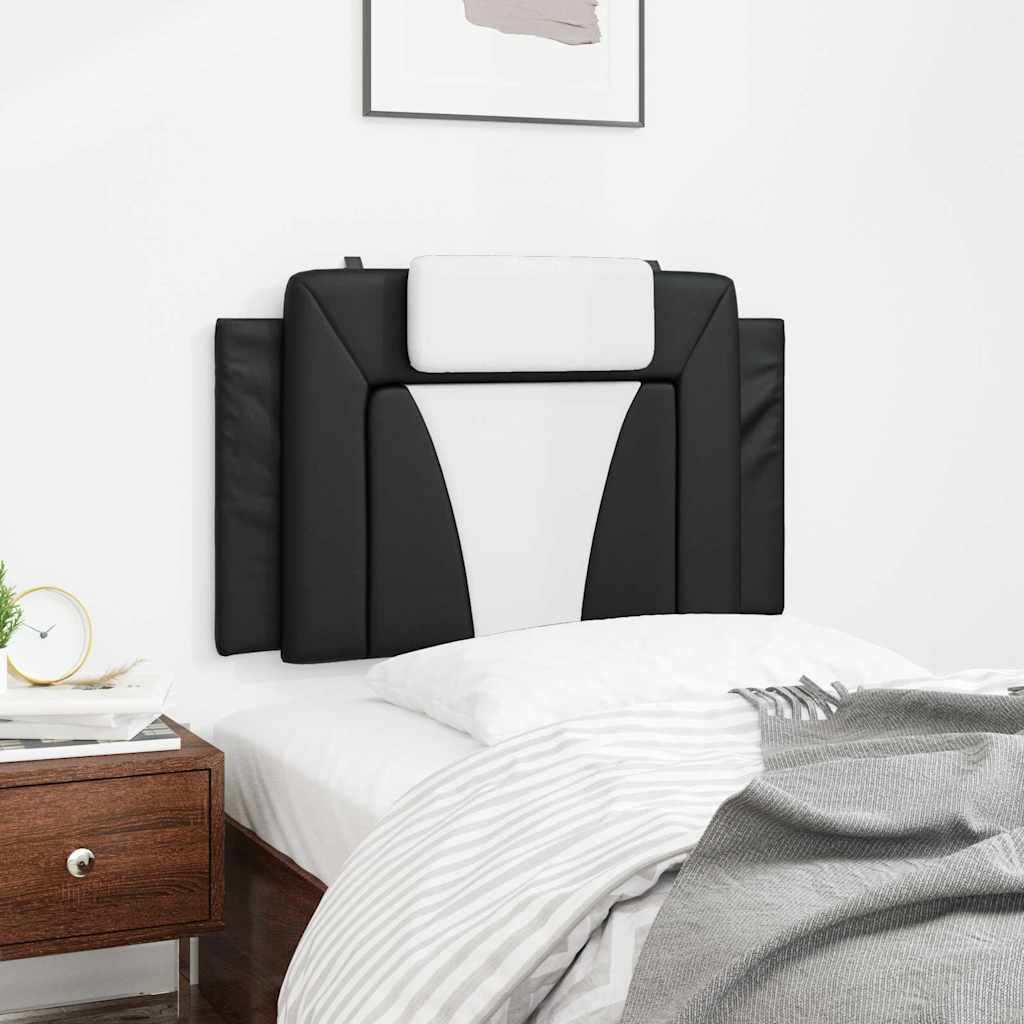 Kopfteil-Kissen "Viana" Schwarz und Weiß 80 cm Kunstleder