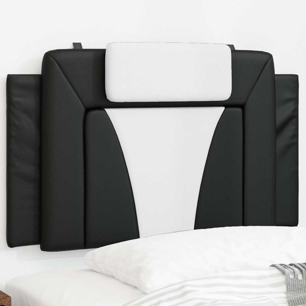 Kopfteil-Kissen "Viana" Schwarz und Weiß 80 cm Kunstleder