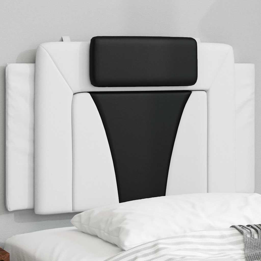 Kopfteil-Kissen "Viana" Weiß und Schwarz 90 cm Kunstleder