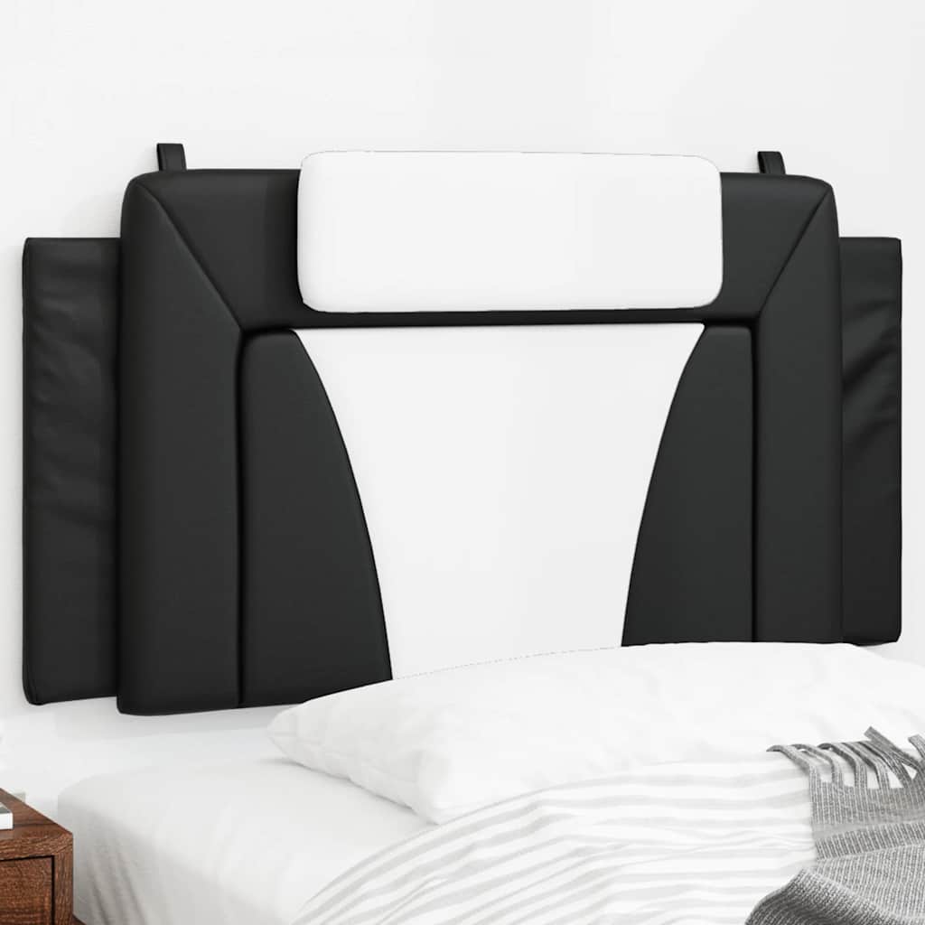 Kopfteil-Kissen "Viana" Schwarz und Weiß 100 cm Kunstleder