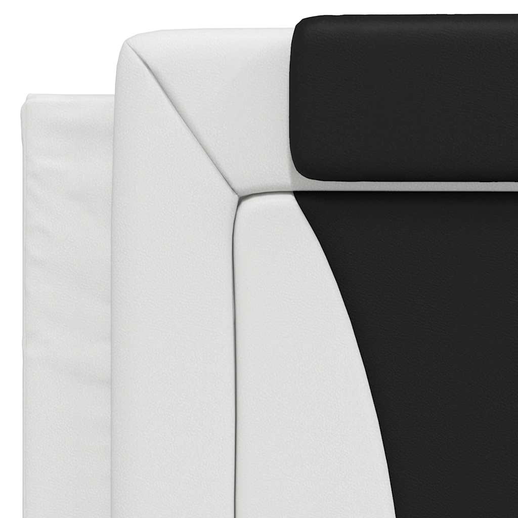 Kopfteil-Kissen "Viana" Weiß und Schwarz 100 cm Kunstleder