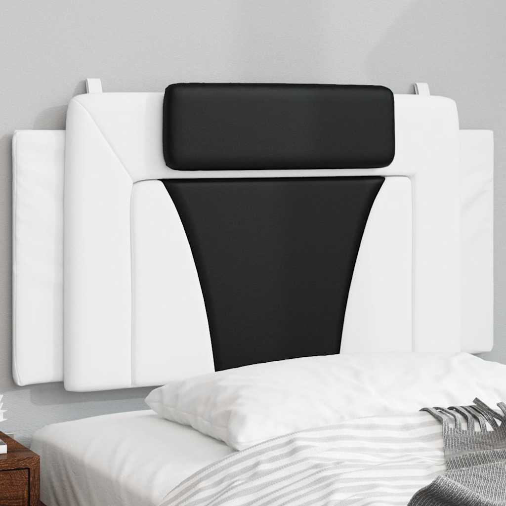 Kopfteil-Kissen "Viana" Weiß und Schwarz 100 cm Kunstleder