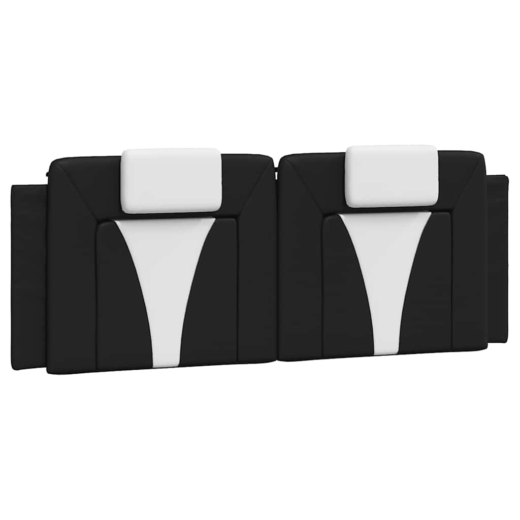 Kopfteil-Kissen "Viana" Schwarz und Weiß 120 cm Kunstleder