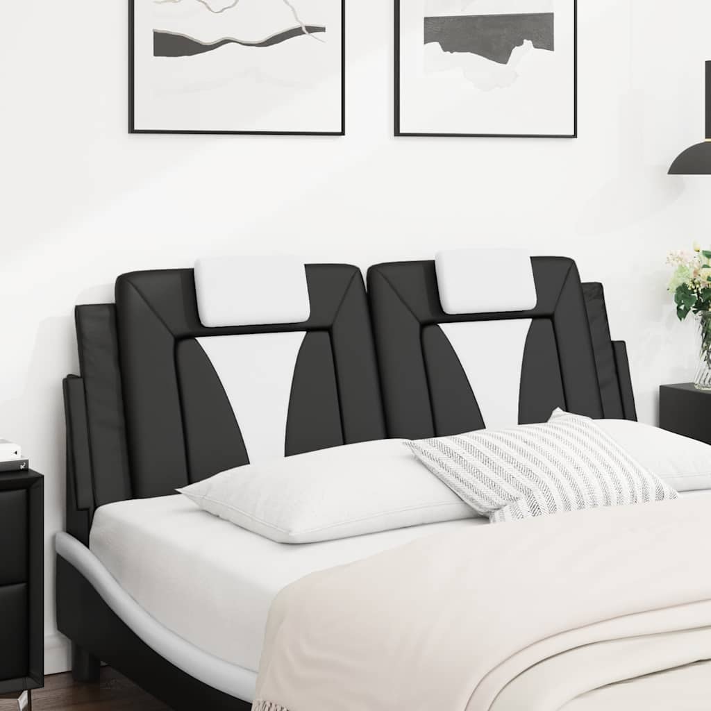 Kopfteil-Kissen "Viana" Schwarz und Weiß 120 cm Kunstleder