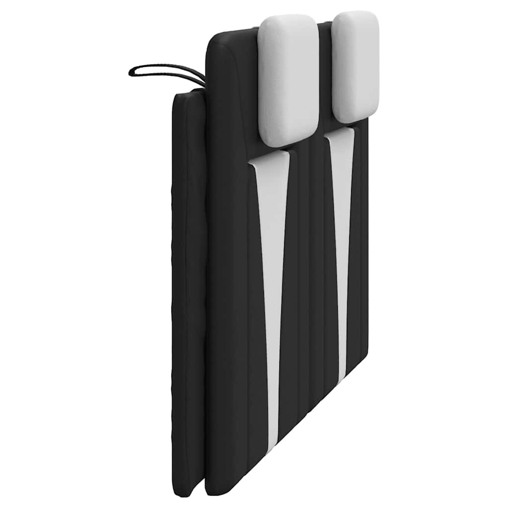 Kopfteil-Kissen "Viana" Schwarz und Weiß 120 cm Kunstleder