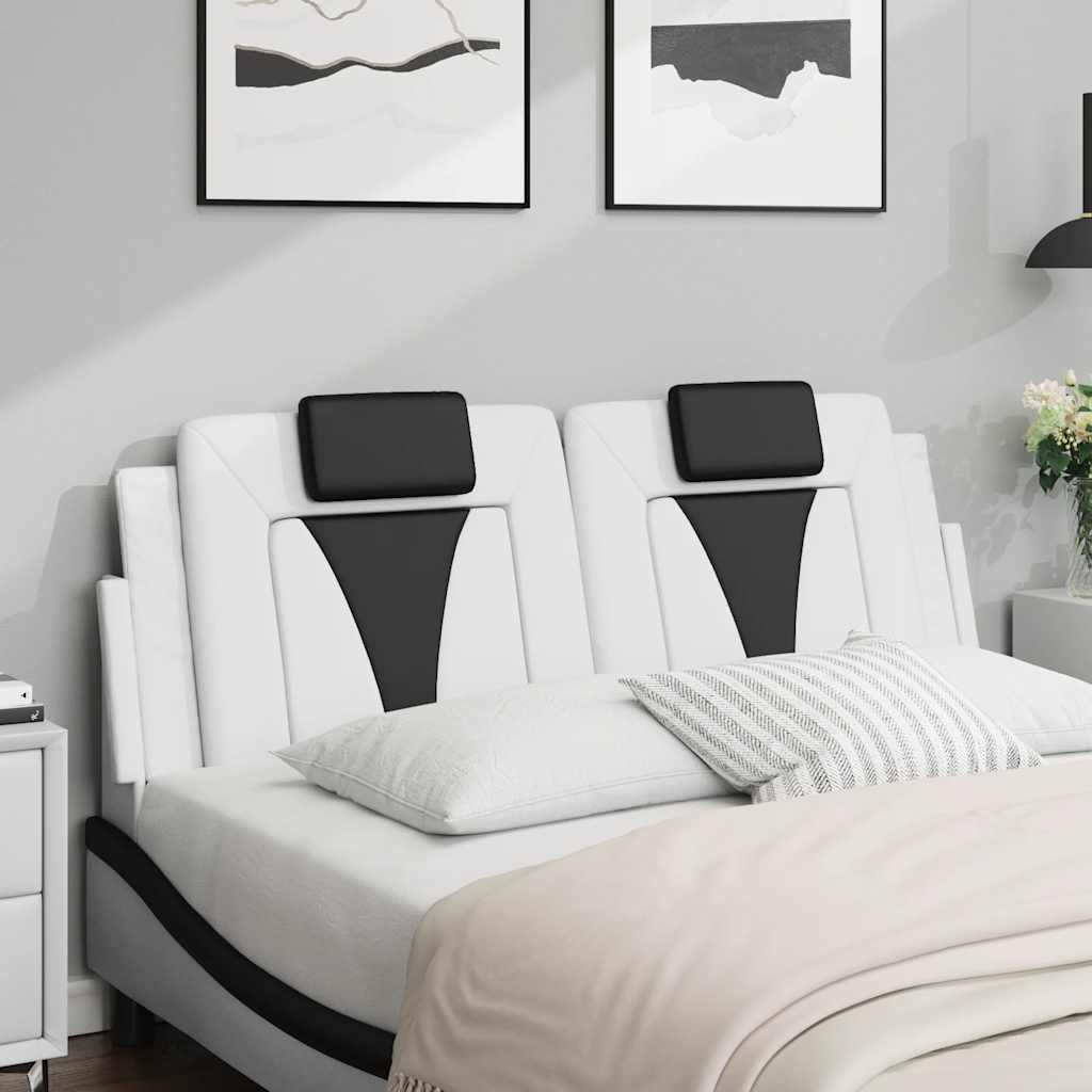 Kopfteil-Kissen "Viana" Weiß und Schwarz 120 cm Kunstleder