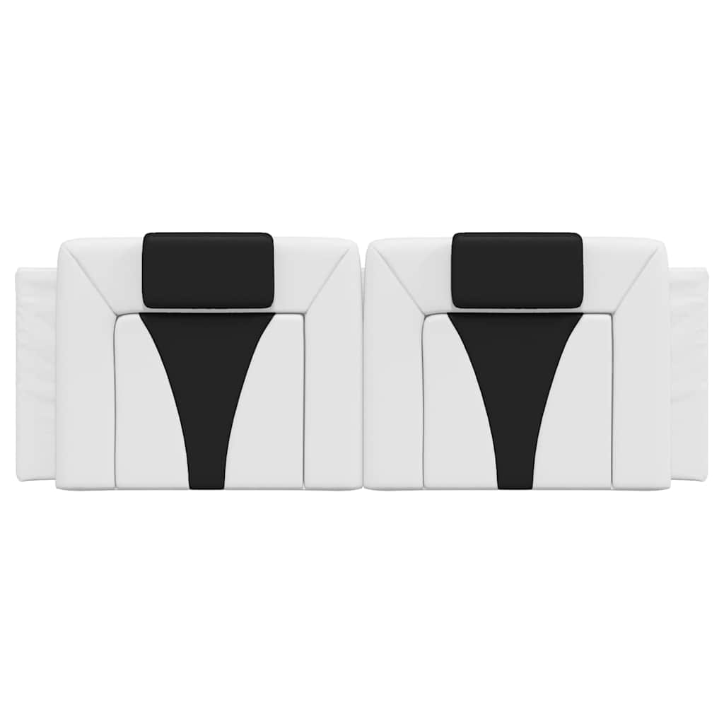 Kopfteil-Kissen "Viana" Weiß und Schwarz 120 cm Kunstleder