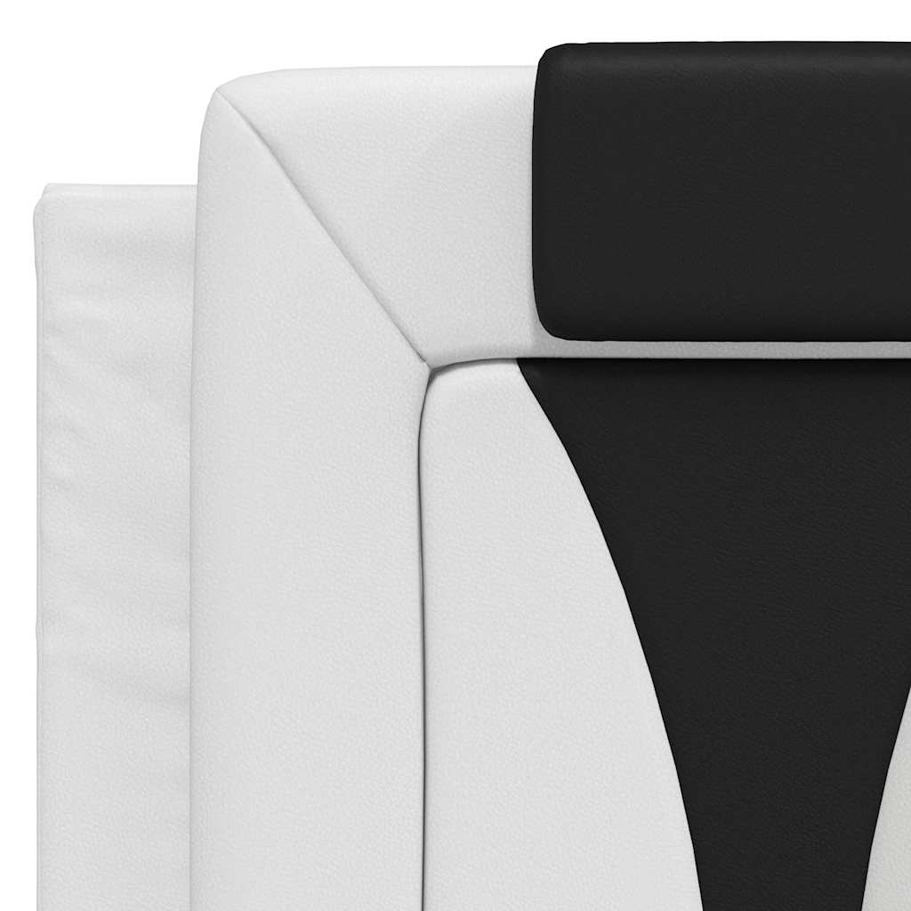 Kopfteil-Kissen "Viana" Weiß und Schwarz 120 cm Kunstleder