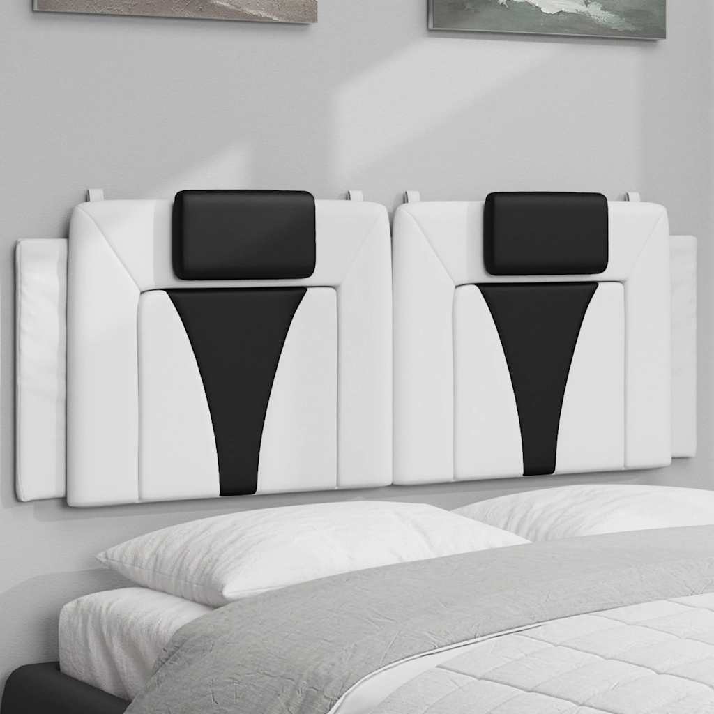 Kopfteil-Kissen "Viana" Weiß und Schwarz 120 cm Kunstleder