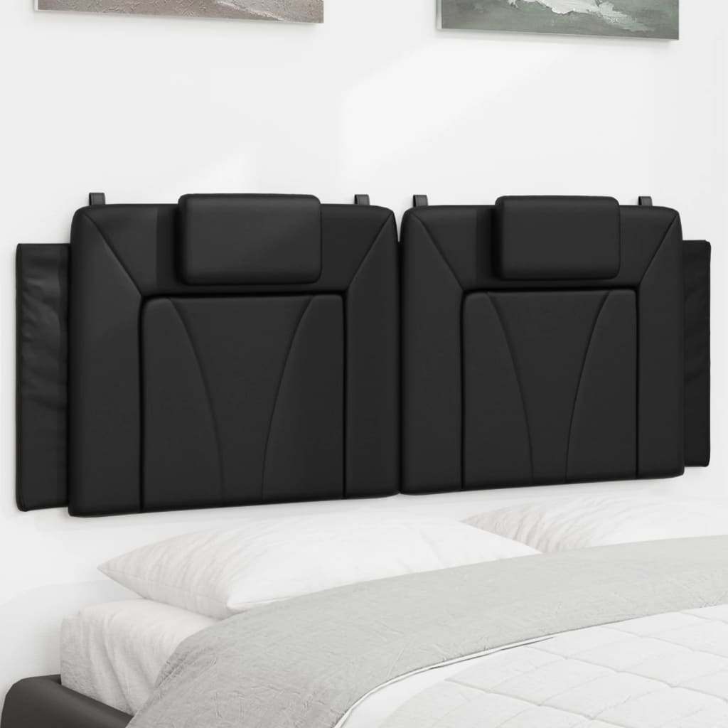 Kopfteil-Kissen "Viana" Schwarz 137 cm Kunstleder