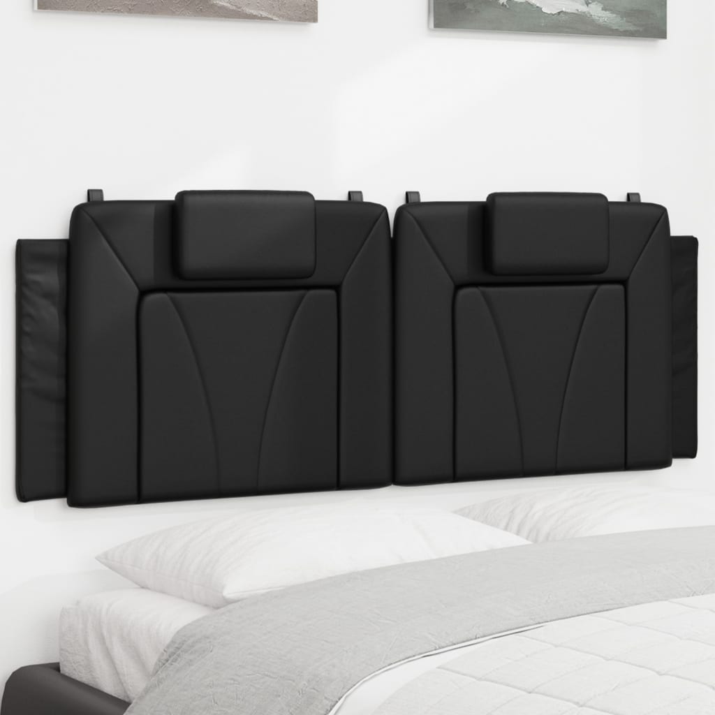 Kopfteil-Kissen "Viana" Schwarz 140 cm Kunstleder