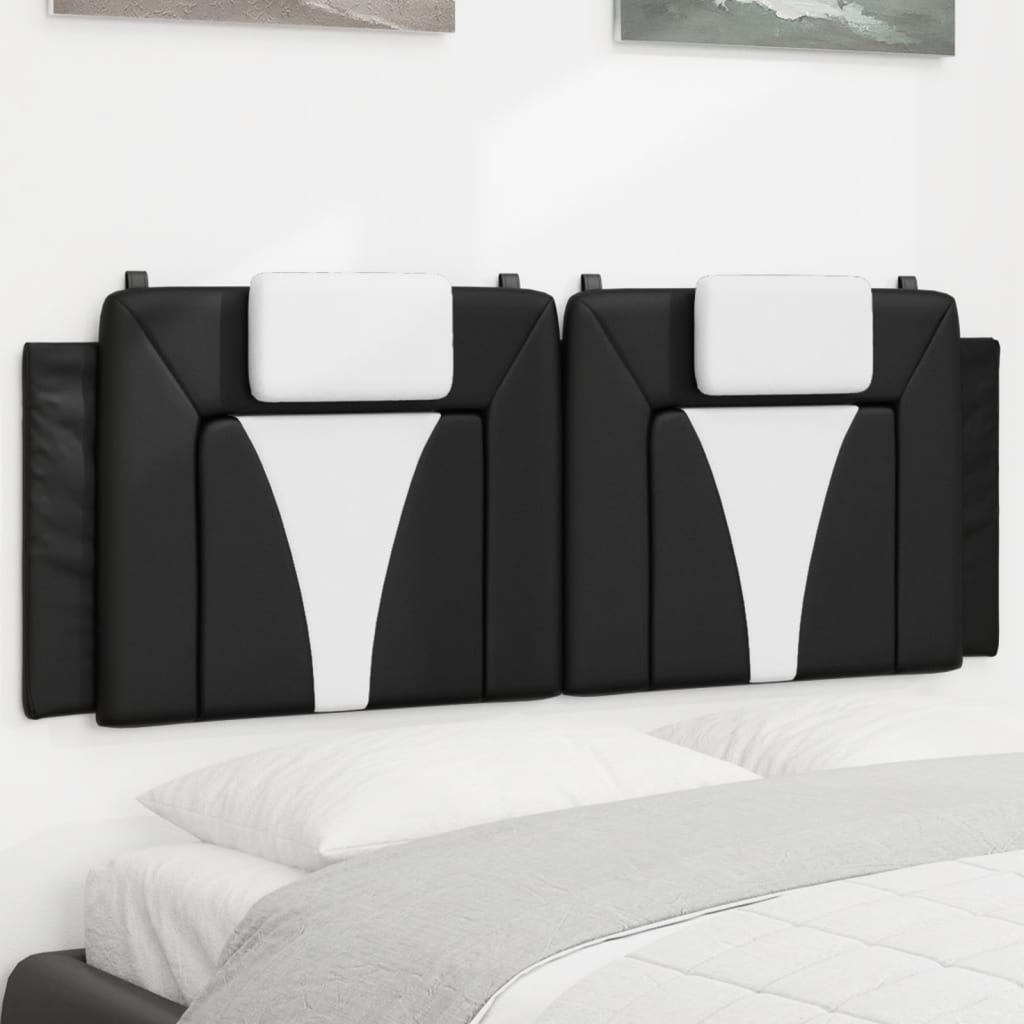 Kopfteil-Kissen "Viana" Schwarz und Weiß 140 cm Kunstleder