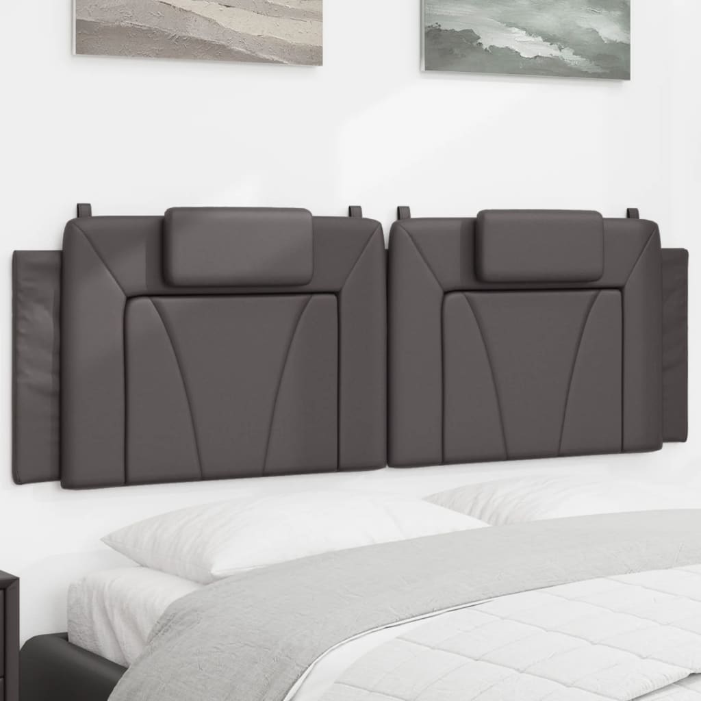 Kopfteil-Kissen "Viana" Grau 160 cm Kunstleder