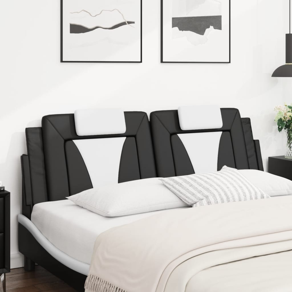 Kopfteil-Kissen "Viana" Schwarz und Weiß 160 cm Kunstleder