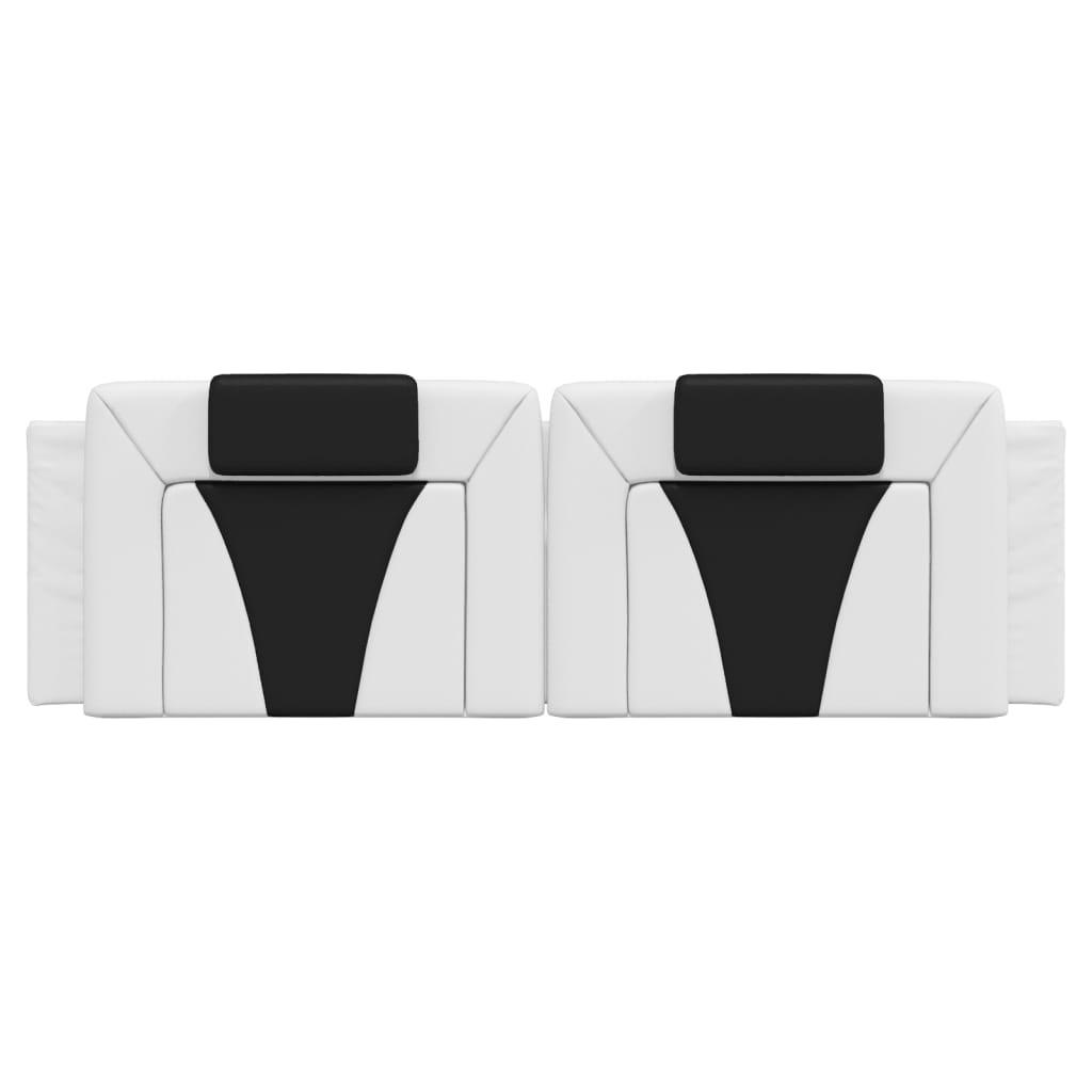 Kopfteil-Kissen "Viana" Weiß und Schwarz 160 cm Kunstleder