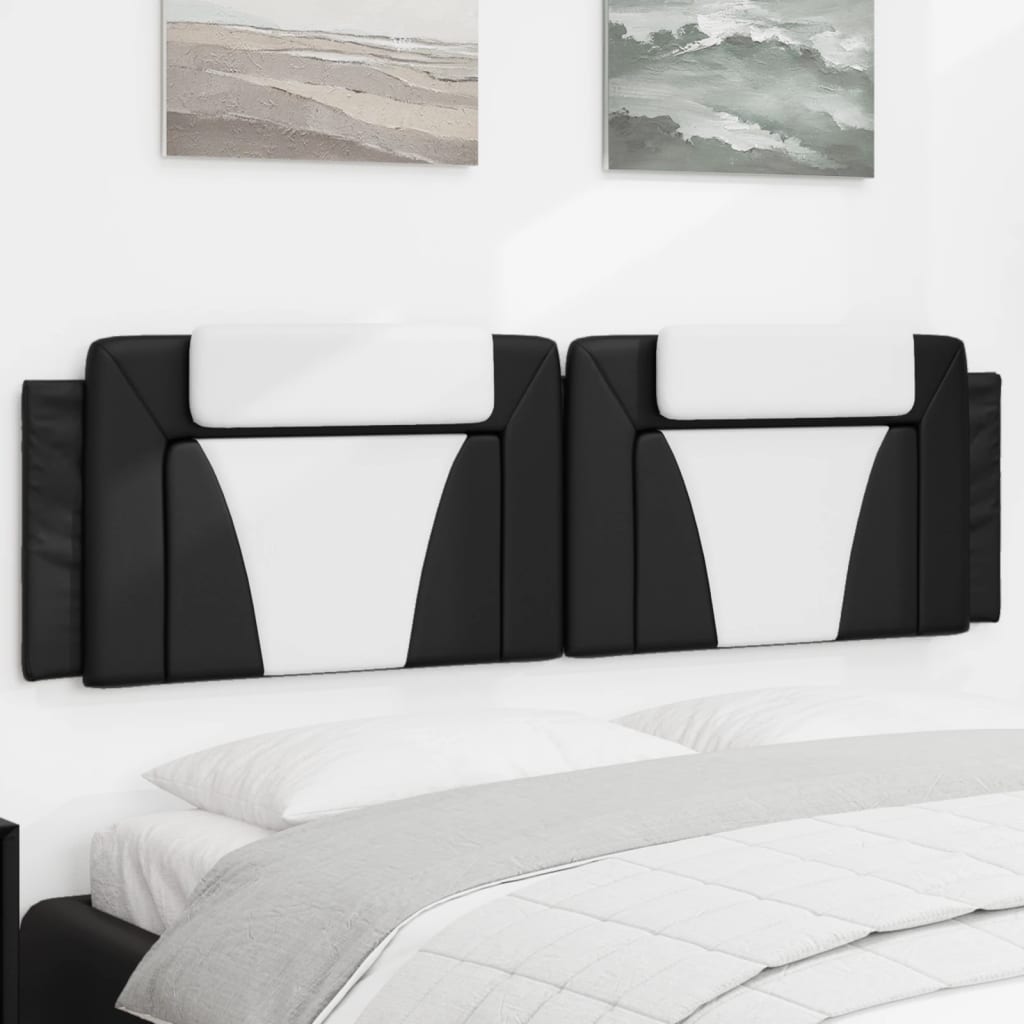 Kopfteil-Kissen "Viana" Schwarz und Weiß 180 cm Kunstleder