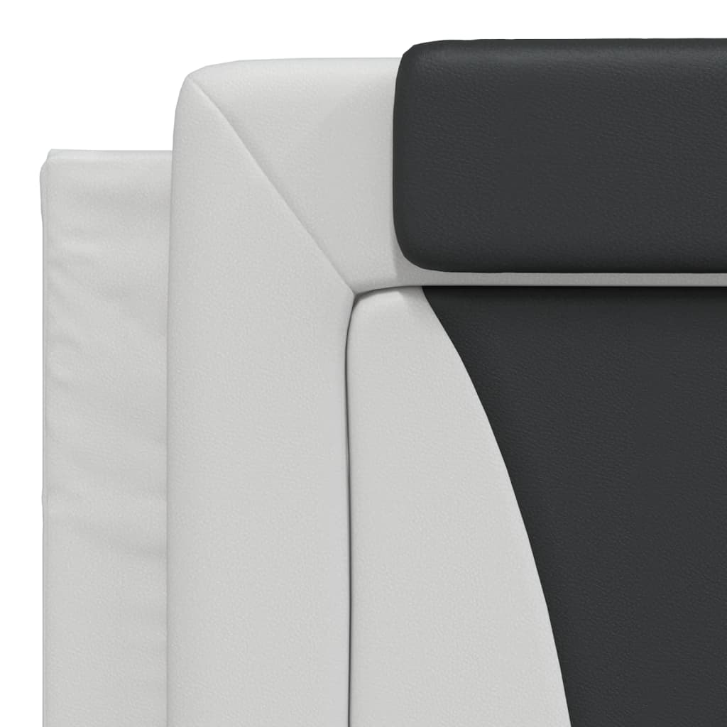 Kopfteil-Kissen "Viana" Weiß und Schwarz 180 cm Kunstleder