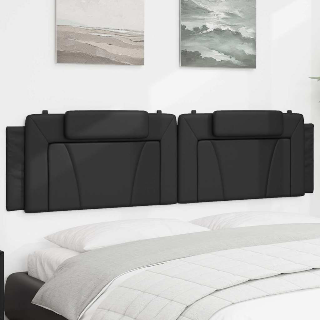 Kopfteil-Kissen "Viana" Schwarz 200 cm Kunstleder