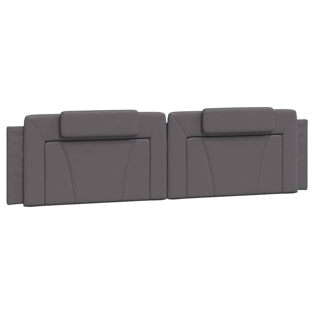 Kopfteil-Kissen "Viana" Grau 200 cm Kunstleder
