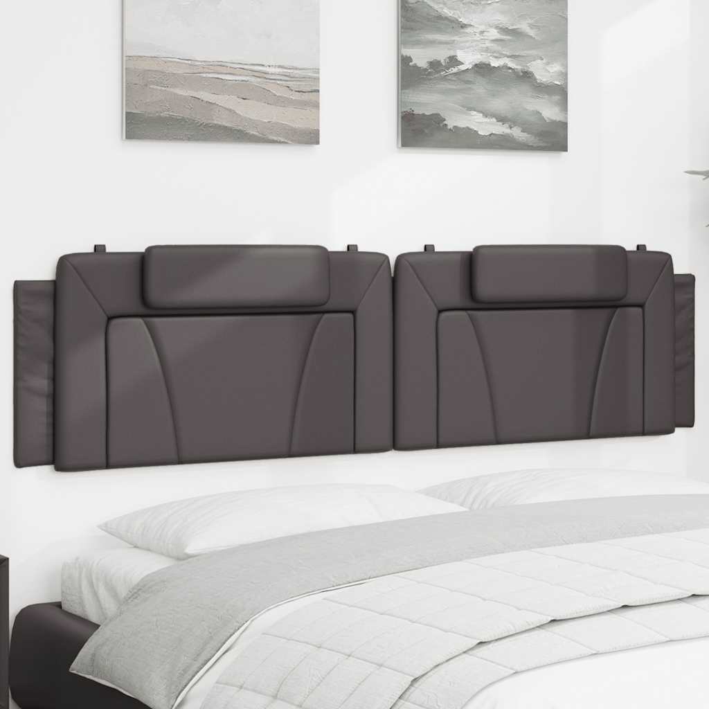 Kopfteil-Kissen "Viana" Grau 200 cm Kunstleder
