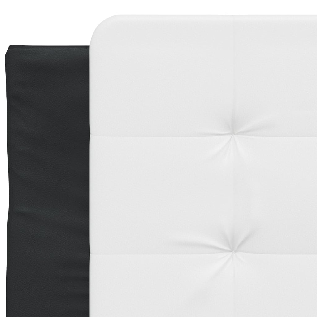Kopfteil-Kissen "Zadar" Weiß und Schwarz 80 cm Kunstleder